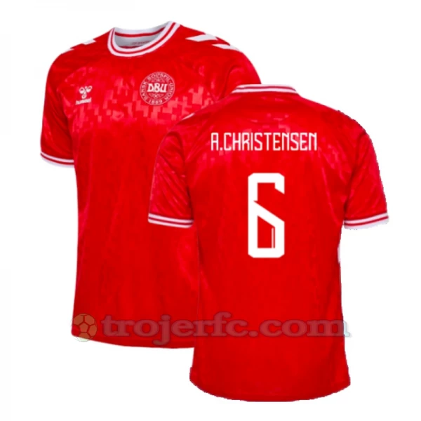 A.Christensen #6 Danmark Fodboldtrøjer EM 2024 Hjemmebanetrøje Mænd