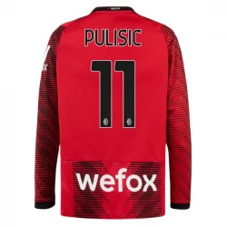 AC Milan Christian Pulisic #11 Fodboldtrøjer 2023-24 Hjemmebanetrøje Mænd Lange Ærmer