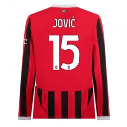 AC Milan Jovic #15 Fodboldtrøjer 2024-25 Hjemmebanetrøje Mænd Lange Ærmer
