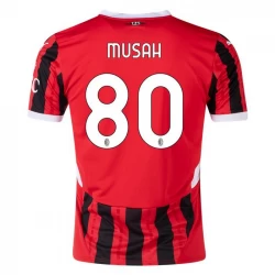 AC Milan Musah #80 Fodboldtrøjer 2024-25 Hjemmebanetrøje Mænd