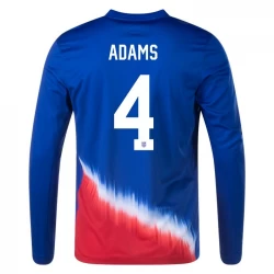 Adams #4 USA Fodboldtrøjer Copa America 2024 Udebanetrøje Mænd Lange Ærmer