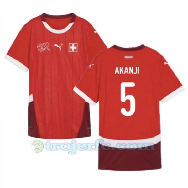 Akanji #5 Schweiz Fodboldtrøjer EM 2024 Hjemmebanetrøje Mænd
