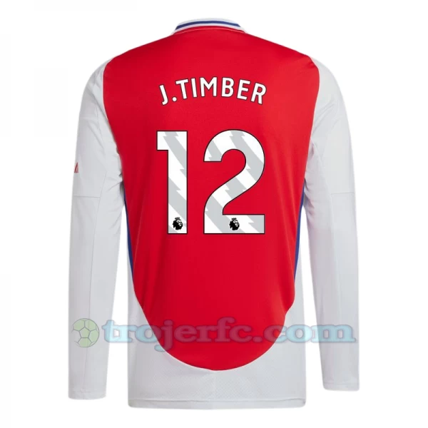 Arsenal FC J. Timber #12 Fodboldtrøjer 2024-25 Hjemmebanetrøje Mænd Lange Ærmer
