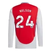 Arsenal FC Nelson #24 Fodboldtrøjer 2024-25 Hjemmebanetrøje Mænd Lange Ærmer