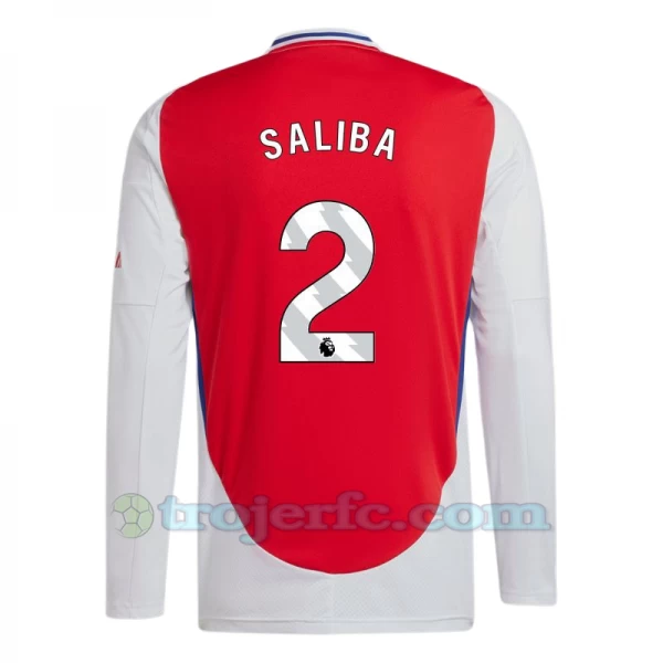 Arsenal FC Saliba #2 Fodboldtrøjer 2024-25 Hjemmebanetrøje Mænd Lange Ærmer