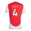 Arsenal FC White #4 Fodboldtrøjer 2024-25 Hjemmebanetrøje Mænd
