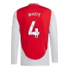 Arsenal FC White #4 Fodboldtrøjer 2024-25 Hjemmebanetrøje Mænd Lange Ærmer