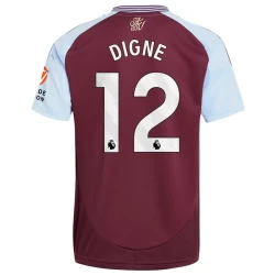 Aston Villa Digne #12 Fodboldtrøjer 2024-25 Hjemmebanetrøje Mænd