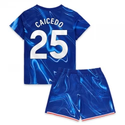 Børn Chelsea FC Moisés Caicedo #25 Fodboldtrøjer 2024-25 Hjemmebanesæt