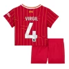 Børn Liverpool FC Virgil van Dijk #4 Fodboldtrøjer 2024-25 Hjemmebanesæt