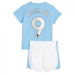 Børn Manchester City Erling Haaland #9 Fodboldtrøjer 2023-24 Hjemmebanesæt