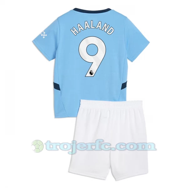 Børn Manchester City Erling Haaland #9 Fodboldtrøjer 2024-25 Hjemmebanesæt