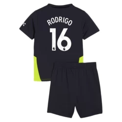 Børn Manchester City Fodboldsæt 2024-25 Rodrigo #16 Udebanetrøje