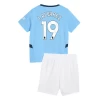 Børn Manchester City J. Alvarez #19 Fodboldtrøjer 2024-25 Hjemmebanesæt