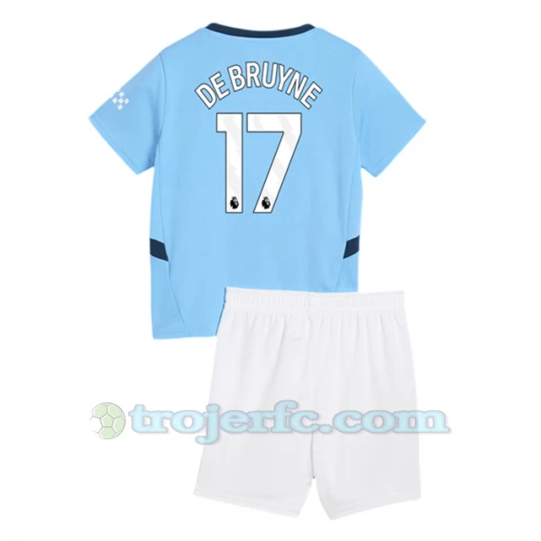 Børn Manchester City Kevin De Bruyne #17 Fodboldtrøjer 2024-25 Hjemmebanesæt
