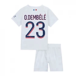 Børn Paris Saint-Germain PSG Fodboldsæt 2023-24 Ousmane Dembélé #23 Udebanetrøje