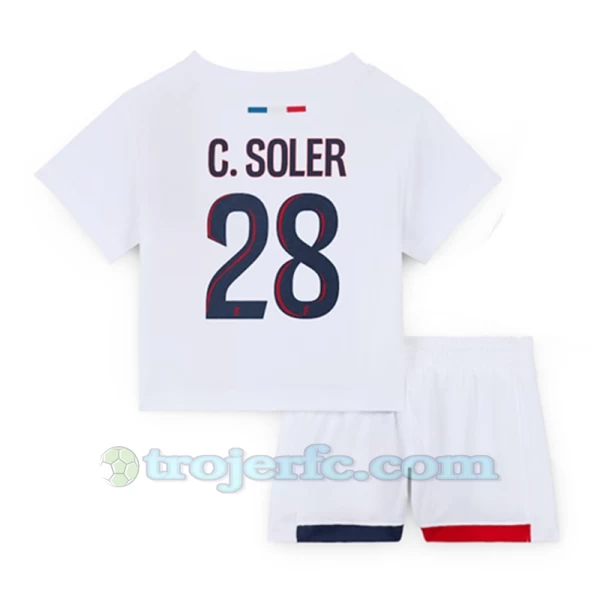 Børn Paris Saint-Germain PSG Fodboldsæt 2024-25 C.Soler #28 Udebanetrøje