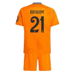 Børn Real Madrid Fodboldsæt 2024-25 HP Brahim #21 Udebanetrøje