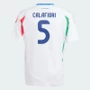 Calafiori #5 Italien Fodboldtrøjer EM 2024 Udebanetrøje Mænd