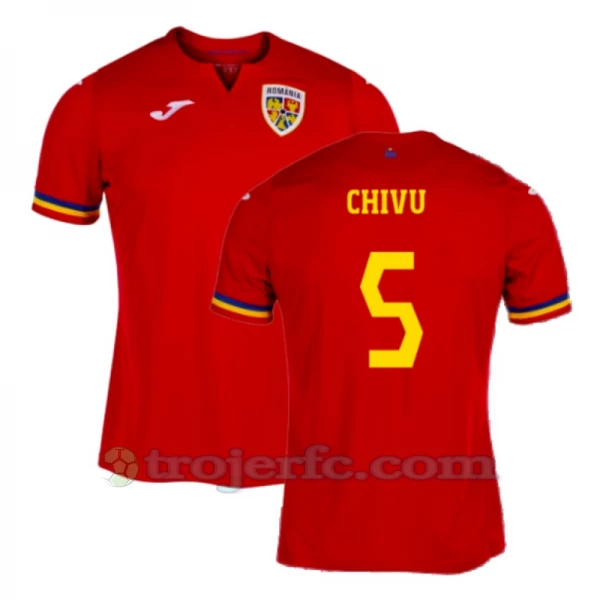 Chivu #5 Rumænien Fodboldtrøjer EM 2024 Udebanetrøje Mænd