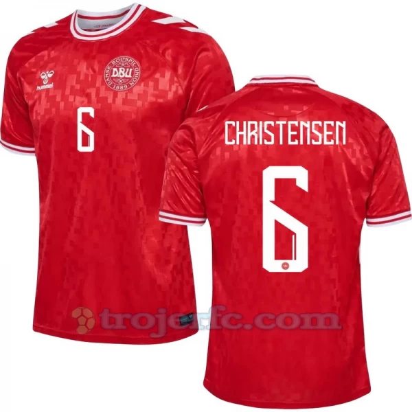 Christensen #6 Danmark Fodboldtrøjer EM 2024 Hjemmebanetrøje Mænd