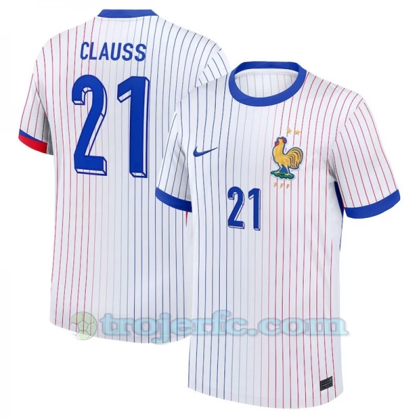 Clauss #21 Frankrig Fodboldtrøjer EM 2024 Udebanetrøje Mænd