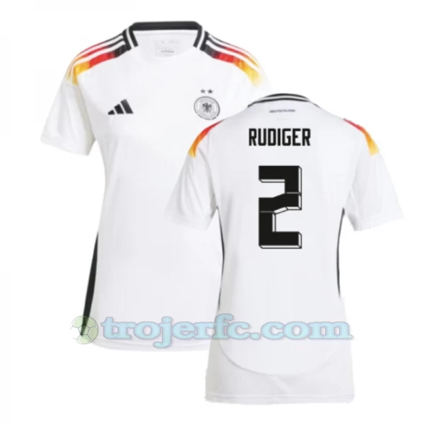 Dame Antonio Rudiger #2 Tyskland Fodboldtrøjer EM 2024 Hjemmebanetrøje