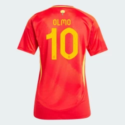 Dame Dani Olmo #10 Spanien Fodboldtrøjer EM 2024 Hjemmebanetrøje