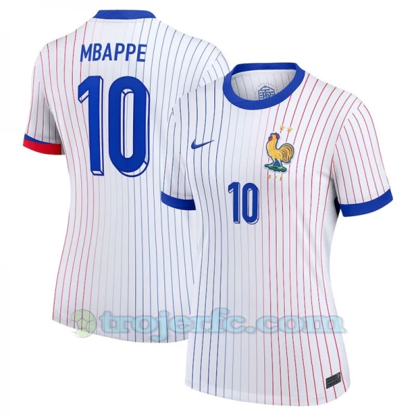 Dame Kylian Mbappé #10 Frankrig Fodboldtrøjer EM 2024 Udebanetrøje