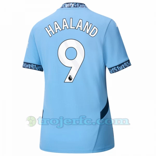 Dame Manchester City Erling Haaland #9 Fodboldtrøjer 2024-25 Hjemmebanetrøje