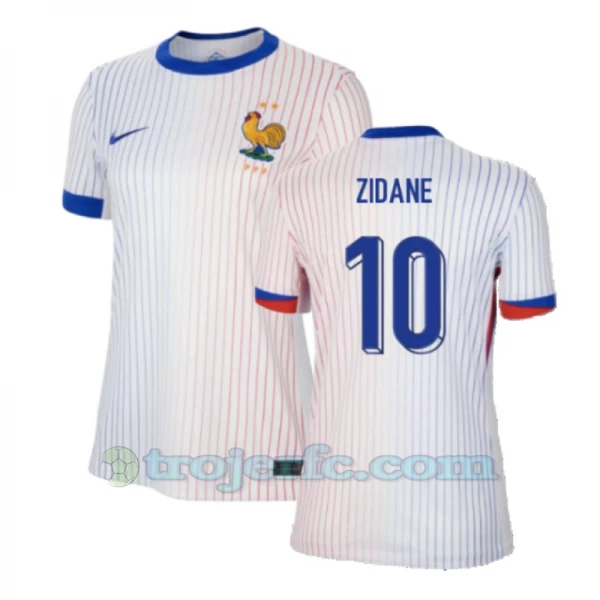 Dame Zinédine Zidane #10 Frankrig Fodboldtrøjer EM 2024 Udebanetrøje