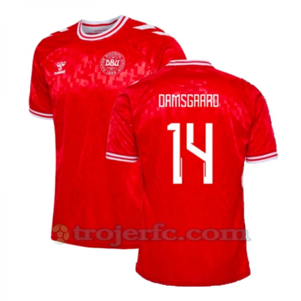 Damsgaard #14 Danmark Fodboldtrøjer EM 2024 Hjemmebanetrøje Mænd