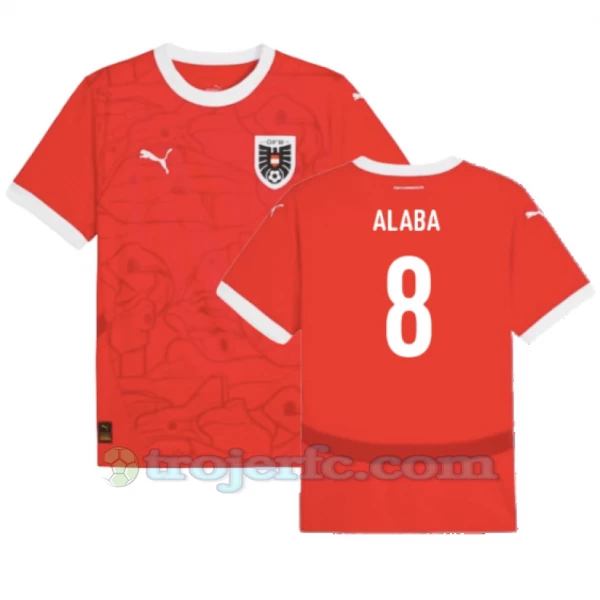David Alaba #8 Østrig Fodboldtrøjer EM 2024 Hjemmebanetrøje Mænd