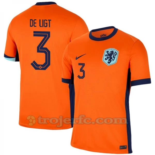 De Ligt #3 Holland Fodboldtrøjer EM 2024 Hjemmebanetrøje Mænd
