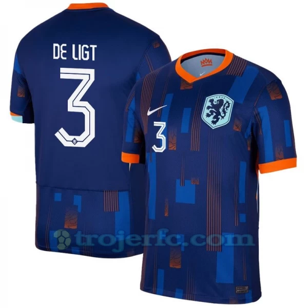 De Ligt #3 Holland Fodboldtrøjer EM 2024 Udebanetrøje Mænd