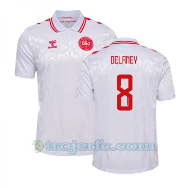 Delaney #8 Danmark Fodboldtrøjer EM 2024 Udebanetrøje Mænd