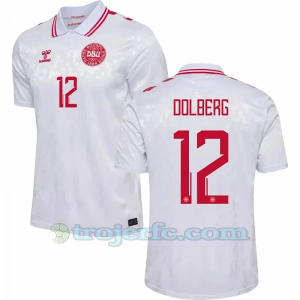 Dolberg #12 Danmark Fodboldtrøjer EM 2024 Udebanetrøje Mænd