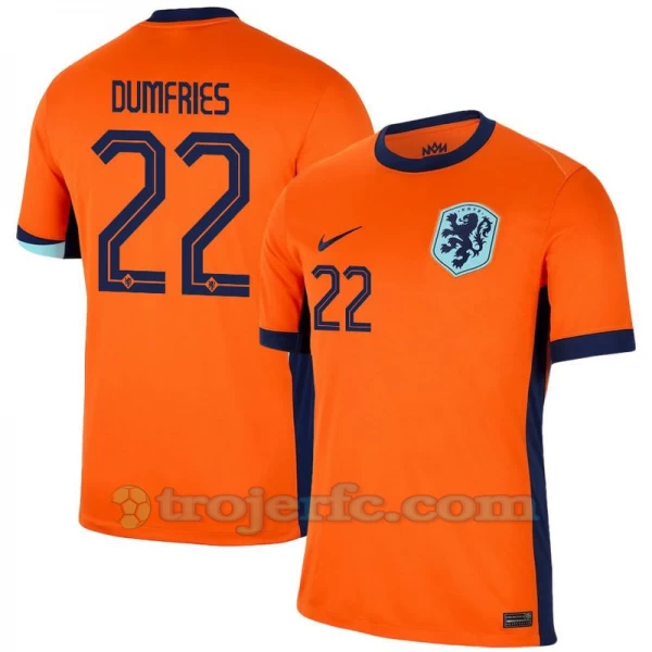 Dumfries #22 Holland Fodboldtrøjer EM 2024 Hjemmebanetrøje Mænd