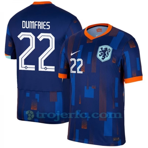 Dumfries #22 Holland Fodboldtrøjer EM 2024 Udebanetrøje Mænd