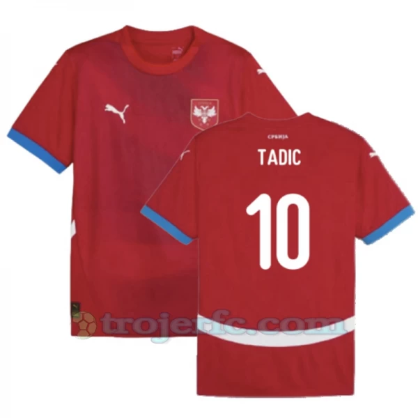 Dušan Tadić #10 Serbien Fodboldtrøjer EM 2024 Hjemmebanetrøje Mænd
