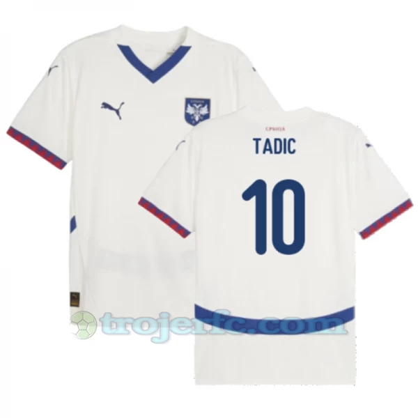 Dušan Tadić #10 Serbien Fodboldtrøjer EM 2024 Udebanetrøje Mænd