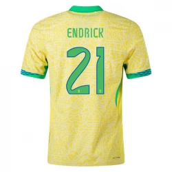 Endrick #21 Brasilien Fodboldtrøjer Copa America 2024 Hjemmebanetrøje Mænd