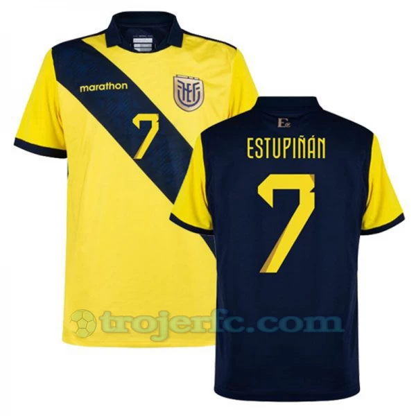 Estupinan #7 Ecuador Fodboldtrøjer Copa America 2024 Hjemmebanetrøje Mænd