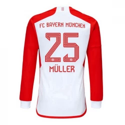 FC Bayern München Thomas Müller #25 Fodboldtrøjer 2023-24 Hjemmebanetrøje Mænd Lange Ærmer