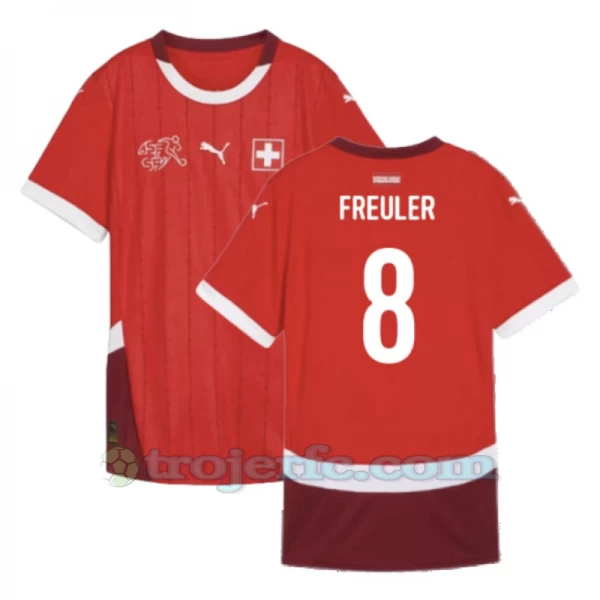 Freuler #8 Schweiz Fodboldtrøjer EM 2024 Hjemmebanetrøje Mænd
