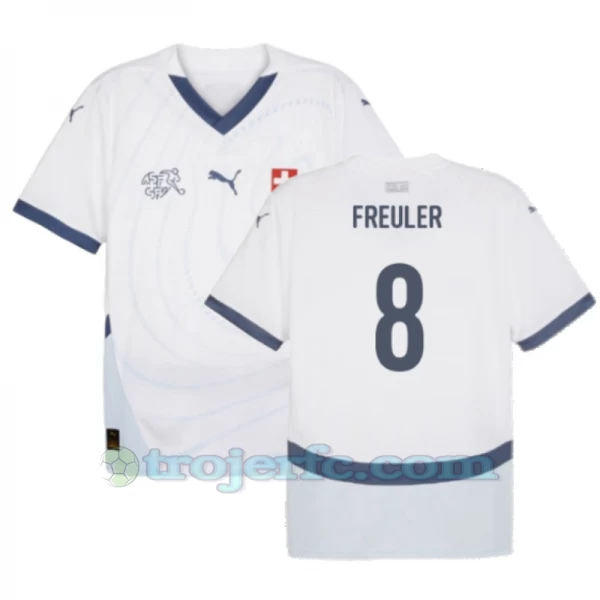 Freuler #8 Schweiz Fodboldtrøjer EM 2024 Udebanetrøje Mænd