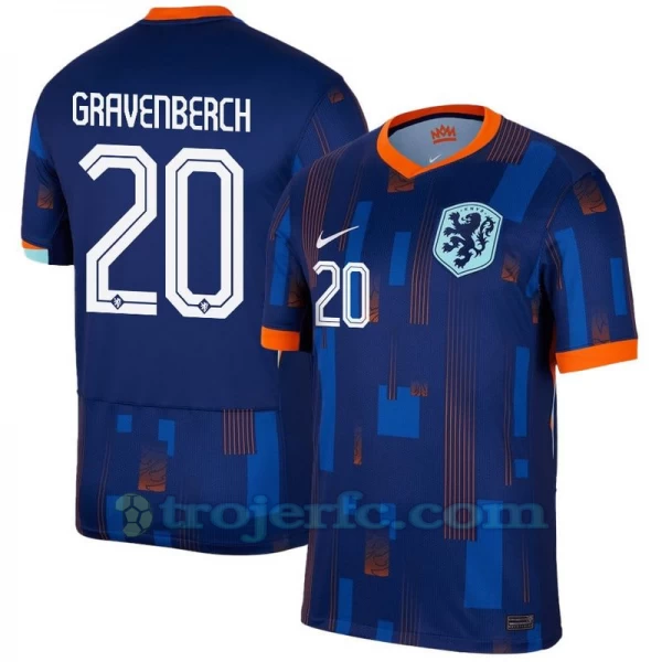 Gravenberch #20 Holland Fodboldtrøjer EM 2024 Udebanetrøje Mænd