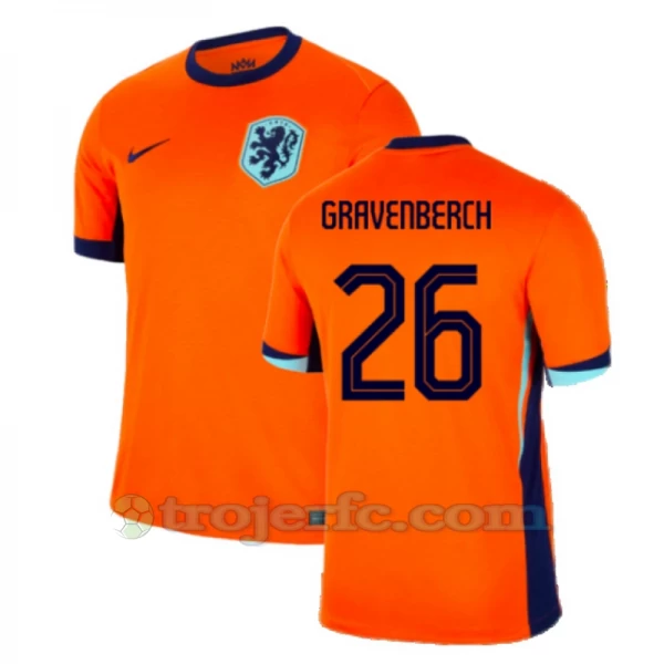 Gravenberch #26 Holland Fodboldtrøjer EM 2024 Hjemmebanetrøje Mænd