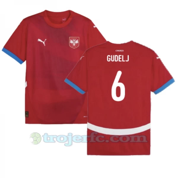 Gudelj #6 Serbien Fodboldtrøjer EM 2024 Hjemmebanetrøje Mænd