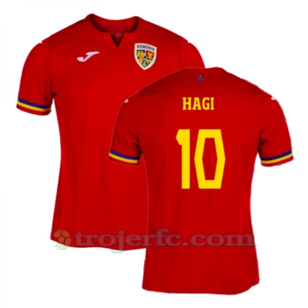 Hagi #10 Rumænien Fodboldtrøjer EM 2024 Udebanetrøje Mænd